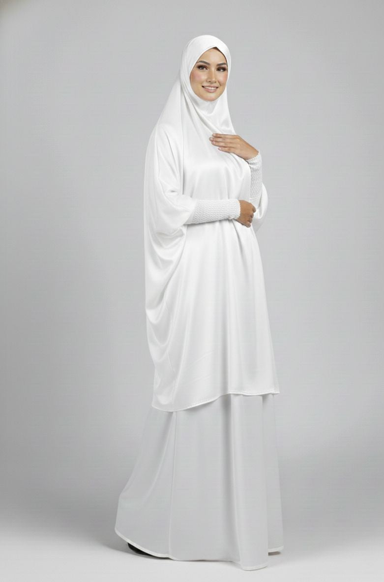 Jilbab 3-pcs White Colour