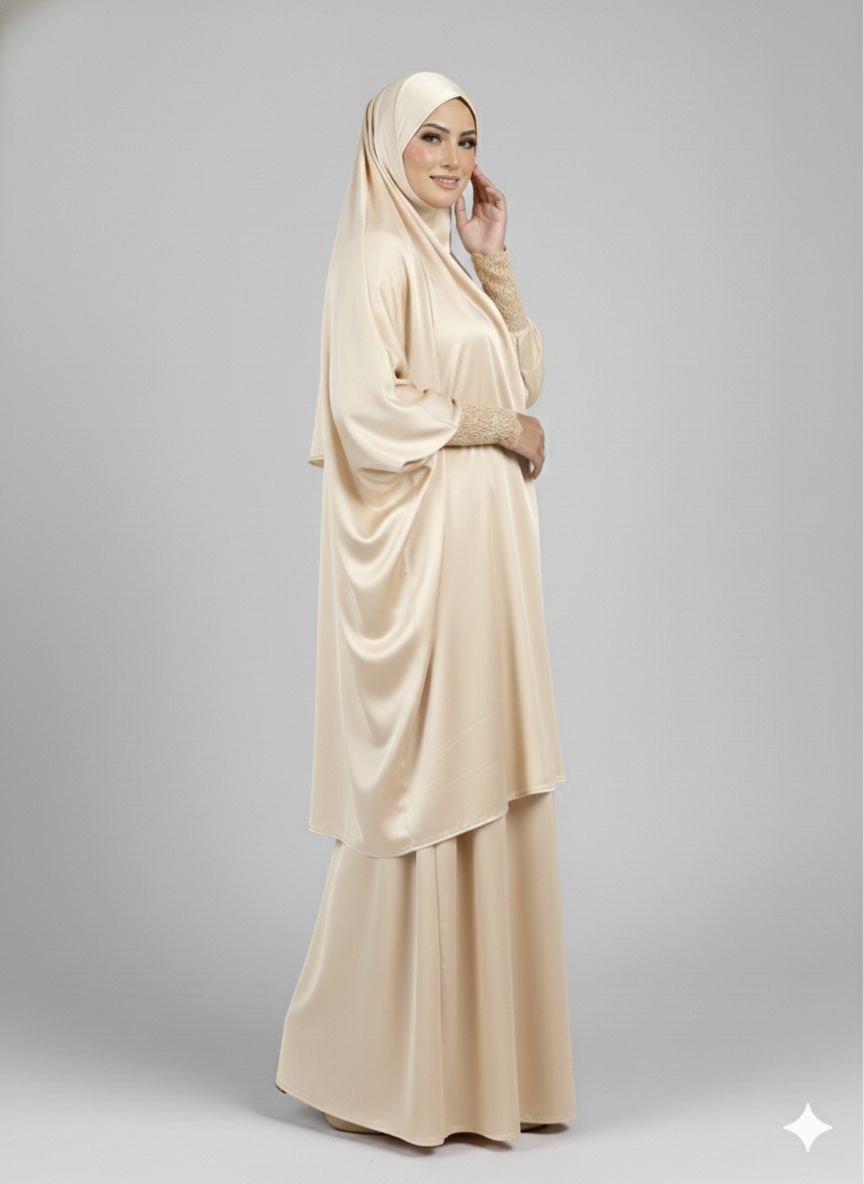 Jilbab 3-pcs Beige Colour