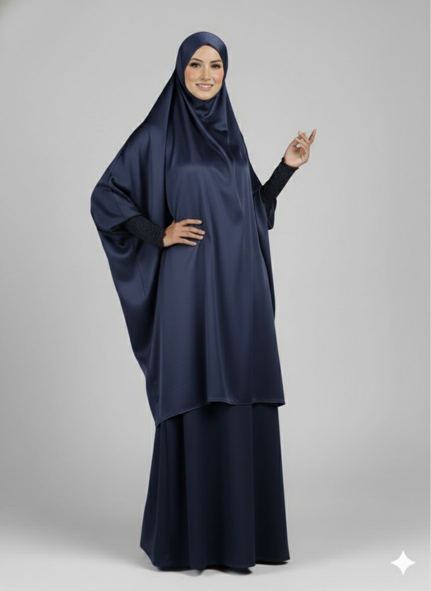 Jilbab 3-pcs Blue Colour