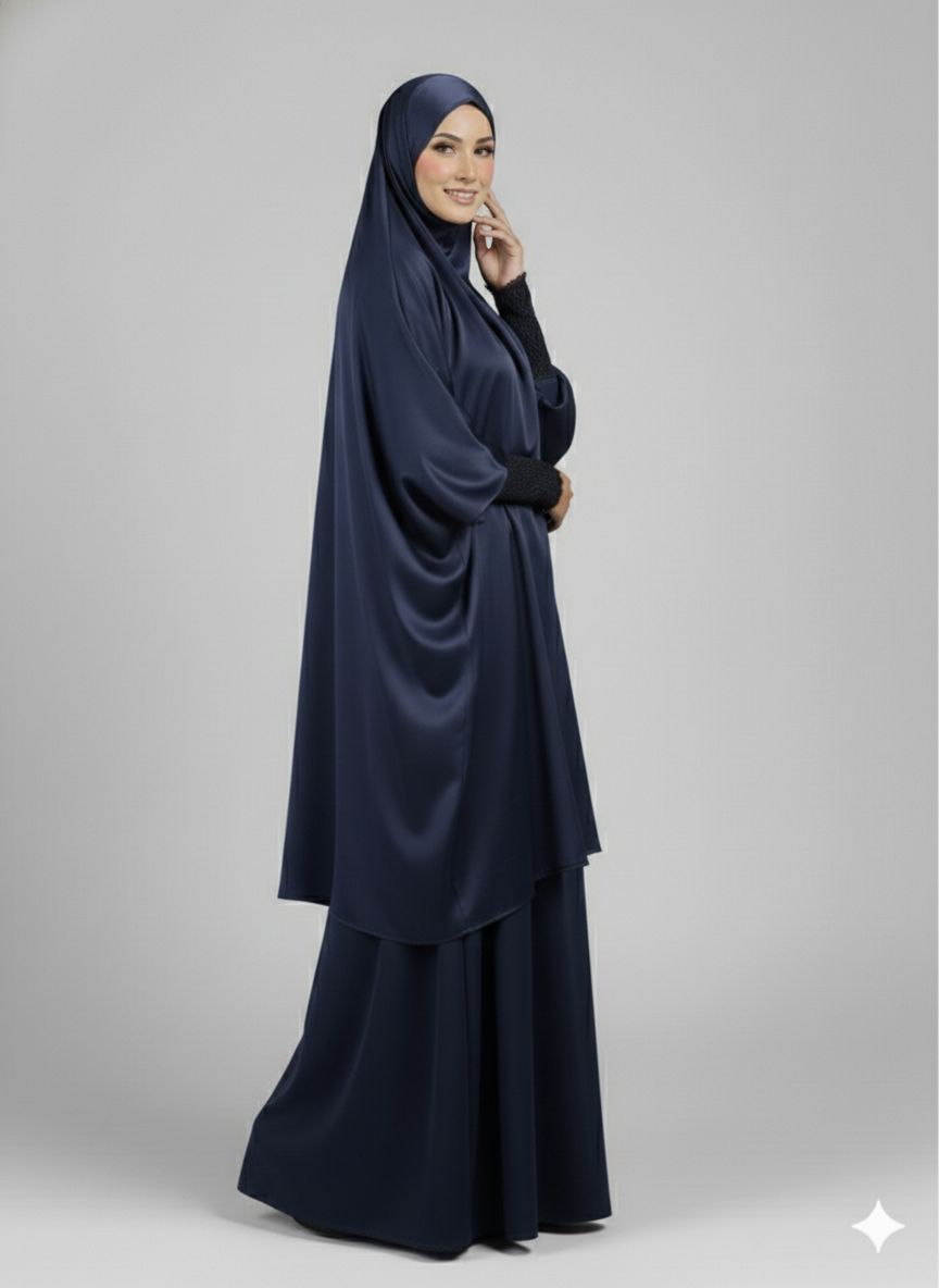 Jilbab 3-pcs Blue Colour